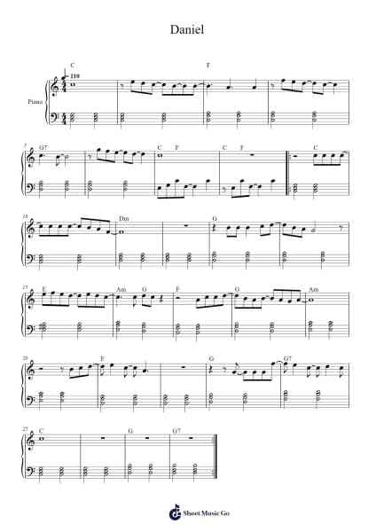 Daniel Sheet Music by Elton John-Arr.Hugill