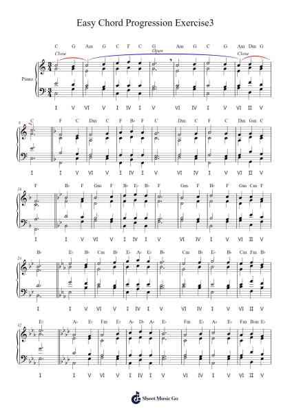 Easy Chord Progression Exercise3 Sheet Music by -Arr.Hulclark