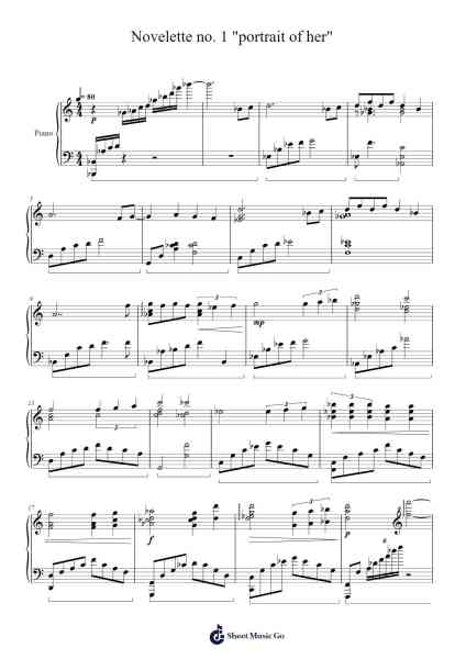 Novelette no. 1 "portrait of her" Sheet Music by C. V. Alkan-Arr.Blythia