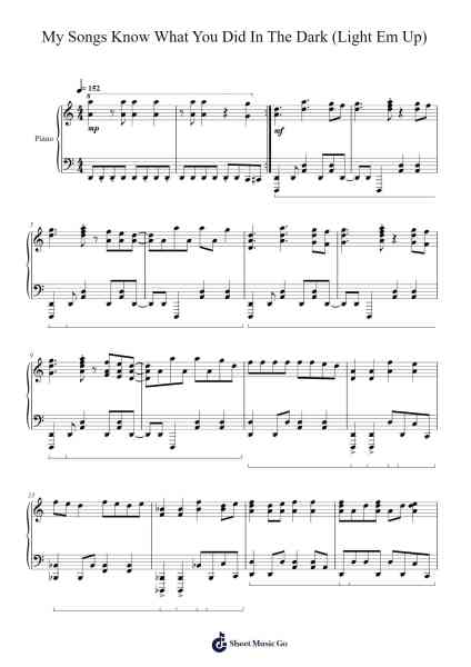 My Songs Know What You Did In The Dark (Light Em Up) Sheet Music by Fall Out Boy-Arr.Greenblack Xawilde