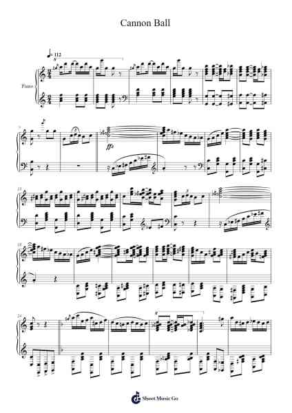 Cannon Ball Sheet Music by Joseph Northup-Arr.Taters Jonkyle