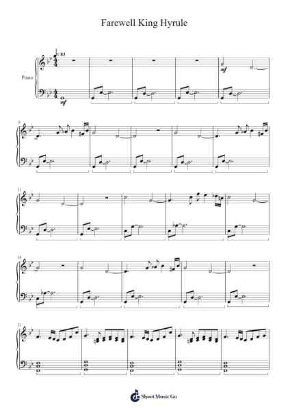 Farewell King Hyrule Sheet Music by Koji Kondo-Arr.Clarknence