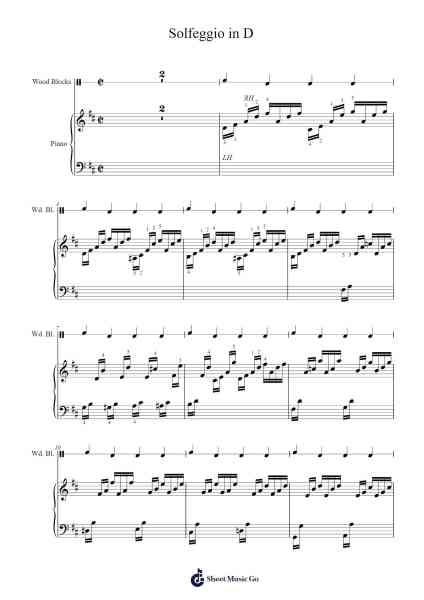 Solfeggio in D Sheet Music by Johann Christoph Friedrich Bach-Arr.Hicksreg