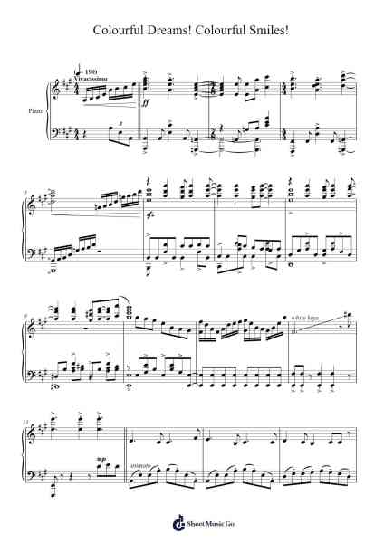 Colourful Dreams! Colourful Smiles! Sheet Music by Ken Youda-Arr.Lene