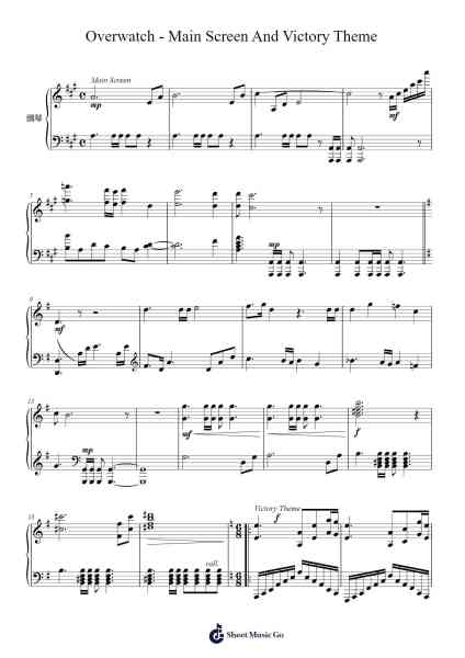 Overwatch - Main Screen And Victory Theme Sheet Music by Misc Computer Games-Arr.Osger