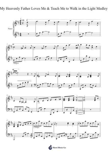 My Heavenly Father Loves Me / Teach Me to Walk in the Light Sheet Music by Clara McMaster-Arr.Oisensel Hilget