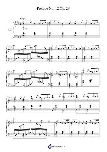 Prelude No. 12 in G-sharp Minor, Op. 28 Sheet Music by ...etc...-Arr.Songes