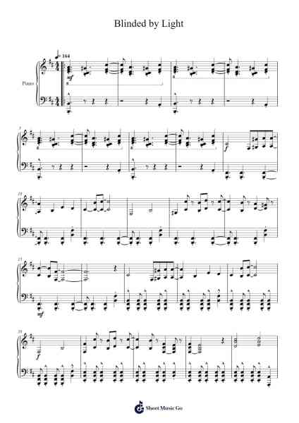 Blinded by Light Sheet Music by Masashi Hamauzu-Arr.Larple