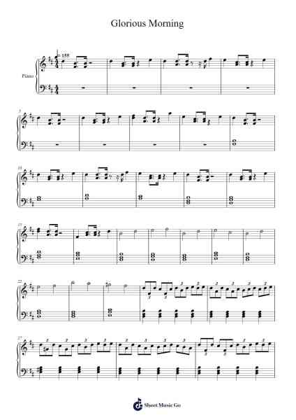Glorious Morning (Age of War Theme) Sheet Music by Waterflame-Arr.Merdawn