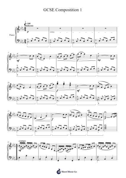 GCSE Composition 1 樂譜由 James Quinn - 編曲 Derkyle
