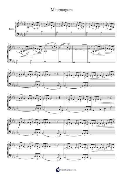 Mi amargura Sheet Music by Victor Manuel Ferrer-Arr.Xanlain Drychel