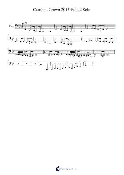 Carolina Crown 2015 Ballad Solo Sheet Music by Zach Lyles-Arr.Hifaithe Fojames