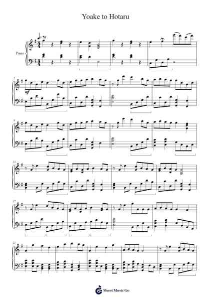 Yoake to Hotaru Sheet Music by n-buna-Arr.Mattbart Stephy