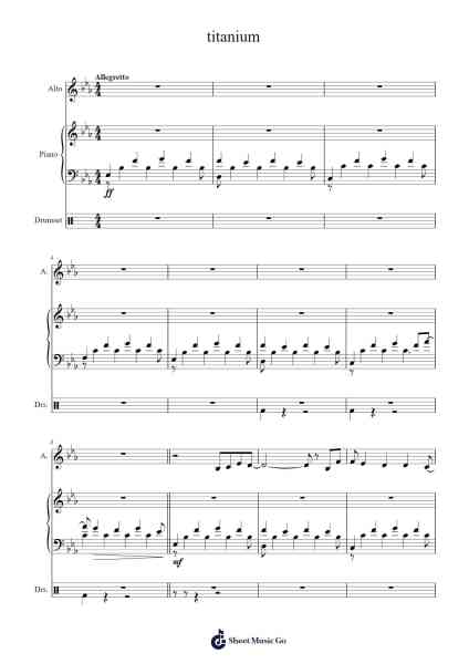 titanium Notas de música por David Guetta-Arr.Sherrah Birroll