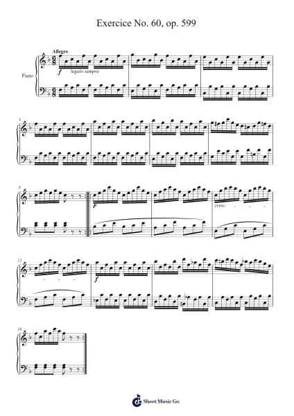 Exercice No. 60 in C Minor, Op. 599 Sheet Music by Carl Czerny-Arr.Davepeare