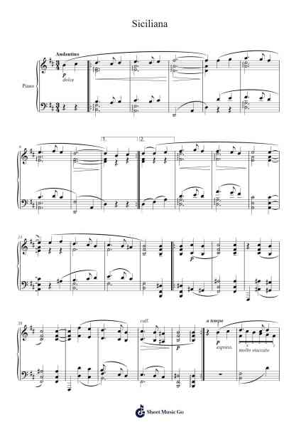 Antiche danze et arie per liuto, Suite No. 3: III. Siciliana Sheet Music by Ottorino Respighi-Arr.Yedpont