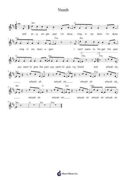 Numb Sheet Music by XXXTENTACION-Arr.Shirvien