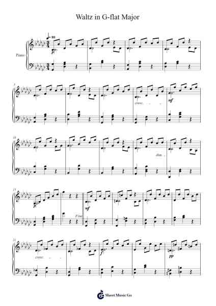 Waltz in G-flat Major Sheet Music by Franz Schubert-Arr.Fredmew Steinbin