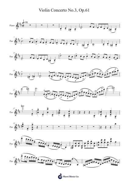 Violin Concerto No. 3 in B Minor, Op. 61 Sheet Music by Camille Saint-Saëns-Arr.Jorriel Toursnoah