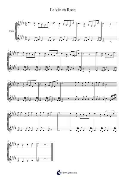 La vie en Rose 楽譜 by Édith Piaf-Arr.Shawloyd