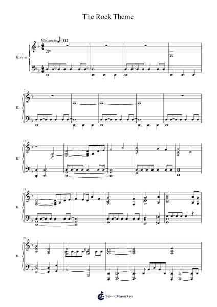The Rock Theme Sheet Music by Hans Zimmer/Nick Glennie-Smith/Harry Gregson-Williams-Arr.Natpold Vinvin