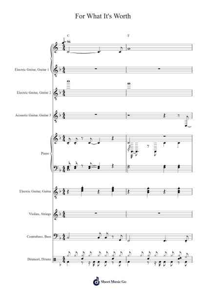 For What It's Worth Sheet Music by Buffalo Springfield-Arr.Gilestrine