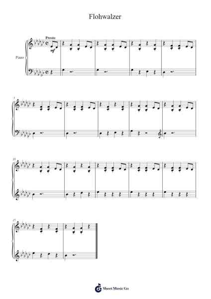 Flohwalzer Notas de música por Misc Traditional-Arr.Rooryl Petnoel