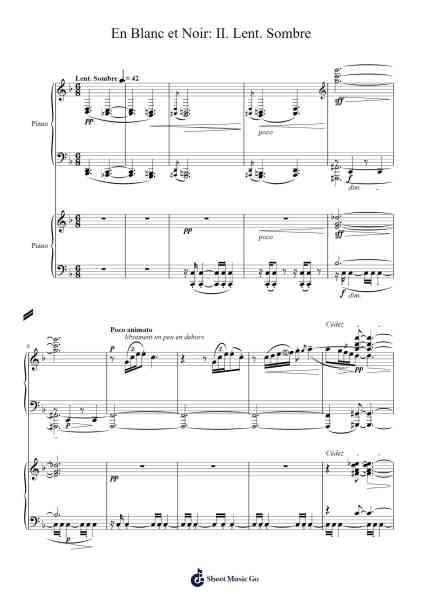 En Blanc et Noir: II. Lent. Sombre Sheet Music by Claude Debussy-Arr.Nonings Baclair