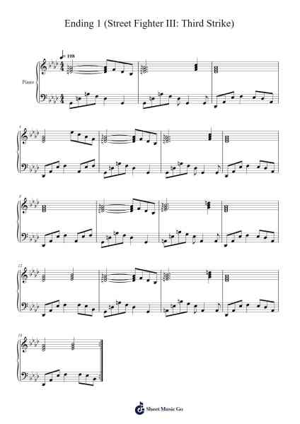 Ending 1 (Street Fighter III: Third Strike) Sheet Music by Hideki Okugawa-Arr.Cocroft Blairkins