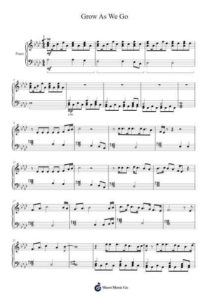 Grow As We Go Sheet Music by Ben Platt-Arr.Yuleboyle Kingshous