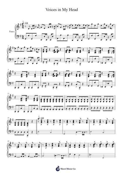 Voices in My Head Sheet Music by Joe Iconis-Arr.Yuleboyle Kingshous