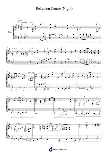 Pokemon Centre (Night) - Pokémon Diamond/Pearl/Platinum Sheet Music by Junichi Masuda-Arr.Vanralph Aunald
