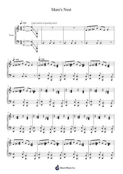 Mare's Nest Sheet Music by Cardiacs-Arr.Beerthune