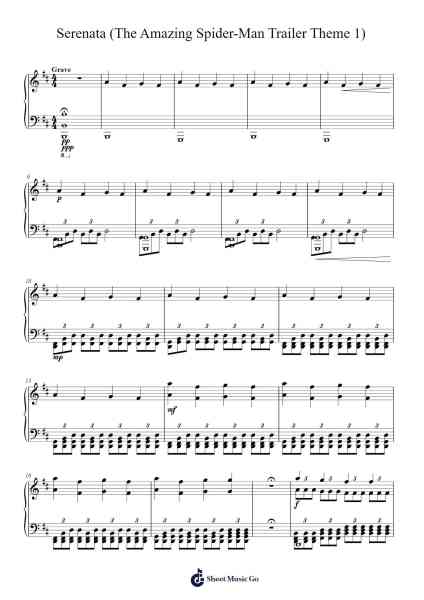 Serenata (The Amazing Spider-Man Trailer Theme 1) Sheet Music by undefined-Arr.Malke Wordby