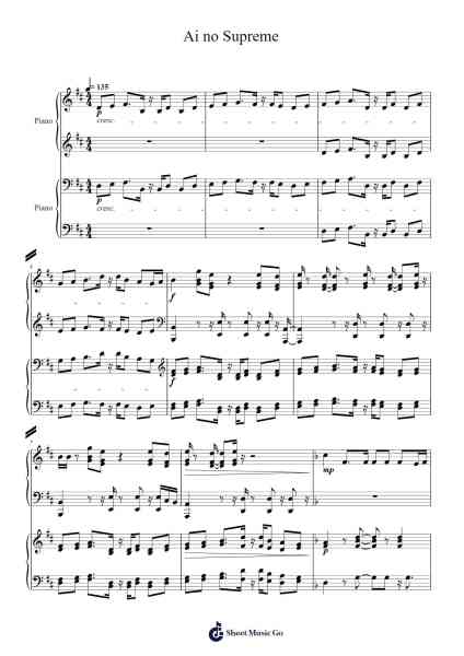 Ai no Supreme Sheet Music by fhána-Arr.Janedo