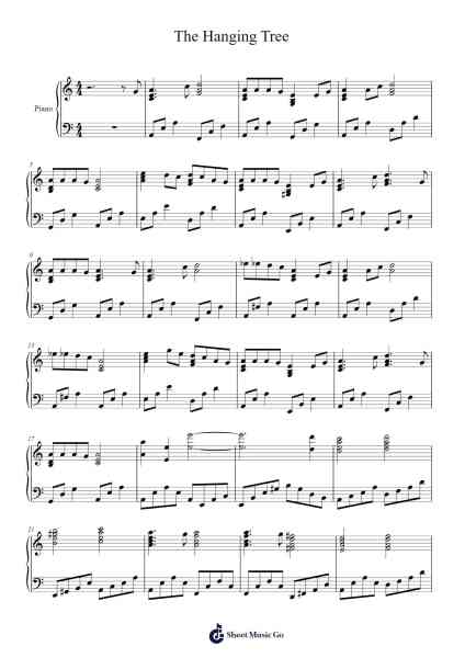The Hanging Tree Ноты для фортепиано от Quildan-Arr.Tatethey Terhum