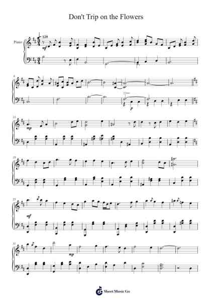 Don't Trip on the Flowers Sheet Music by Brookbes Yerence-Arr.Rhysgel Dilcooke