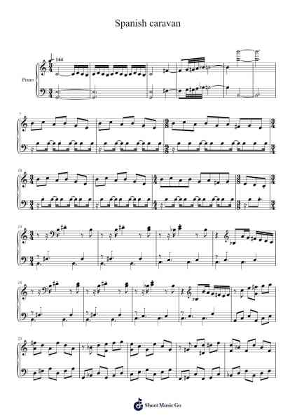 Spanish caravan Sheet Music by The Doors-Arr.Noahsweet