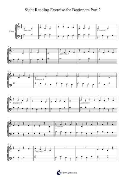 Sight Reading Exercise for Beginners Part 2 Sheet Music by Bardyves Keydave-Arr.Wykerr