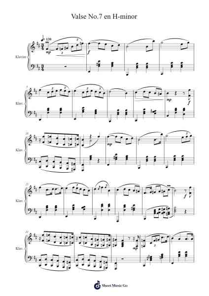 Valse No.7 en H-minor Sheet Music by Macthew-Arr.Keplus