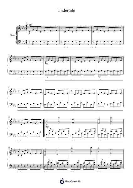 Undertale (Piano) Sheet Music by Toby Fox-Arr.Mollkerr