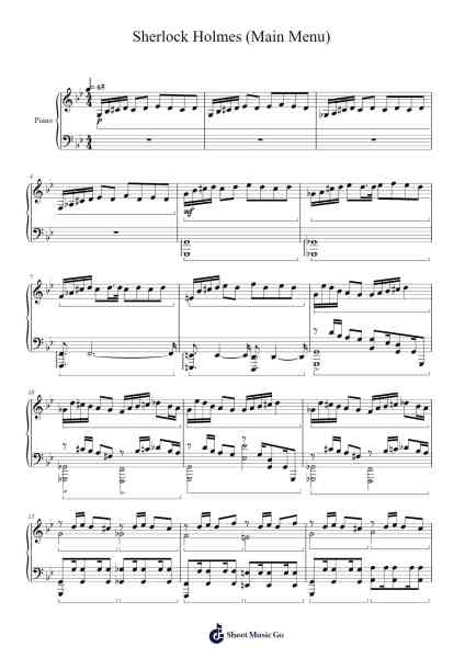 Sherlock Holmes (Main Menu) Sheet Music by Viacheslav Pakalin-Arr.Manssaul Dexy