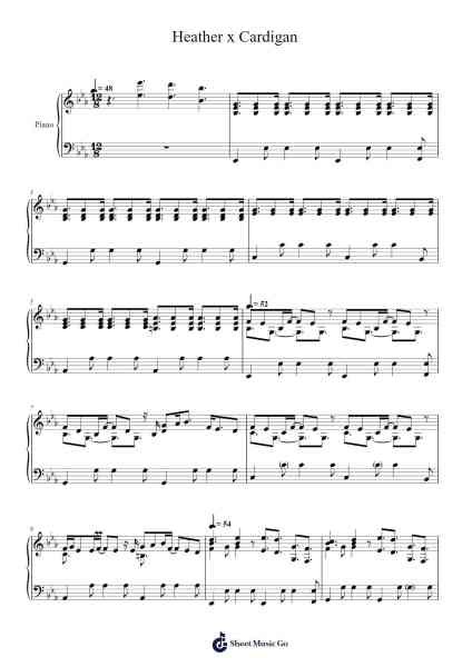 Heather x Cardigan Sheet Music by Conan Gray/Taylor Swift-Arr.Olchel