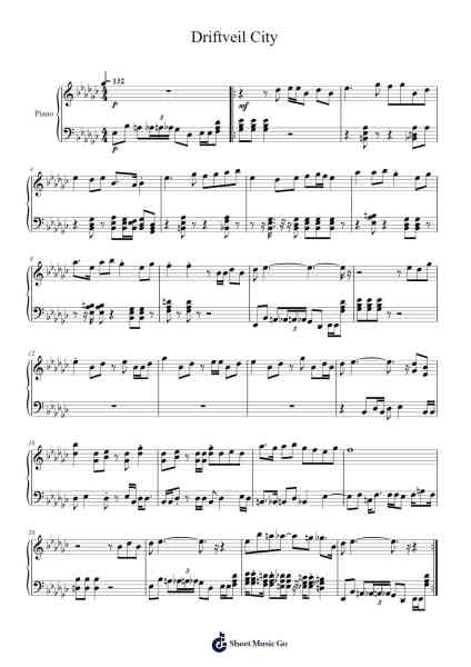 Driftveil City Sheet Music by -Arr.Woolfwoolf Hartesopp