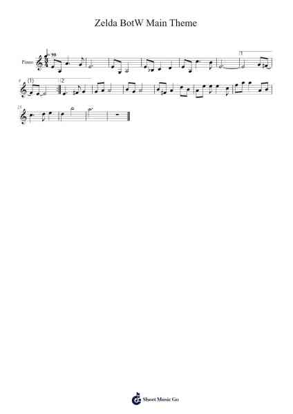 Zelda BotW Main Theme Sheet Music by Manaka Kataoka-Arr.Boralph Giltin