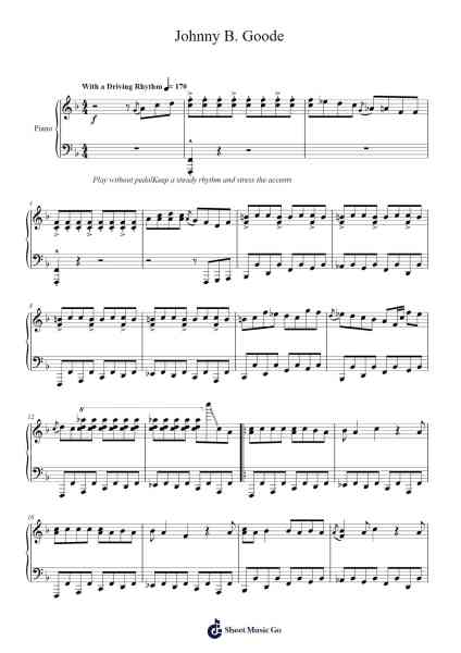 Johnny B. Goode Sheet Music by Chuck Berry-Arr.Mattvey Chilrick