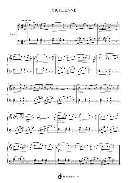 Sicilienne Sheet Music by Leopold Kozeluch-Arr.Holtlix