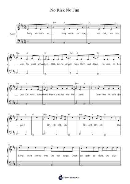 No Risk No Fun Sheet Music by Peter Plate/Semmer/Faust-Arr.Phisan Lionelphy
