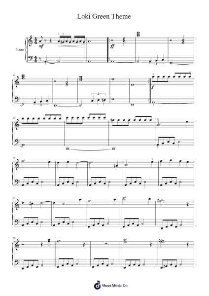 Loki Green Theme Sheet Music by Natalie Holt-Arr.Betrae Rooqe