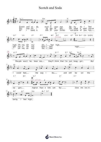 Scotch and Soda Sheet Music by The Kingston Trio-Arr.Rooven
